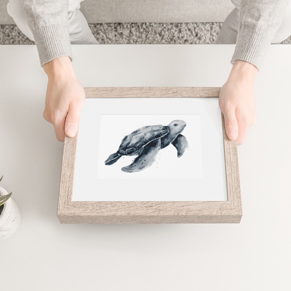 Watercolor Wall Art Marine Turtle Portrait Print Poster Unframed - Picture 3 of 10